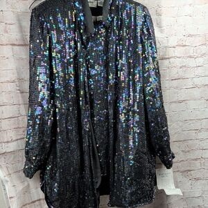 Main Street Black Sequin Jacket And Tank Size 8 Nwt New